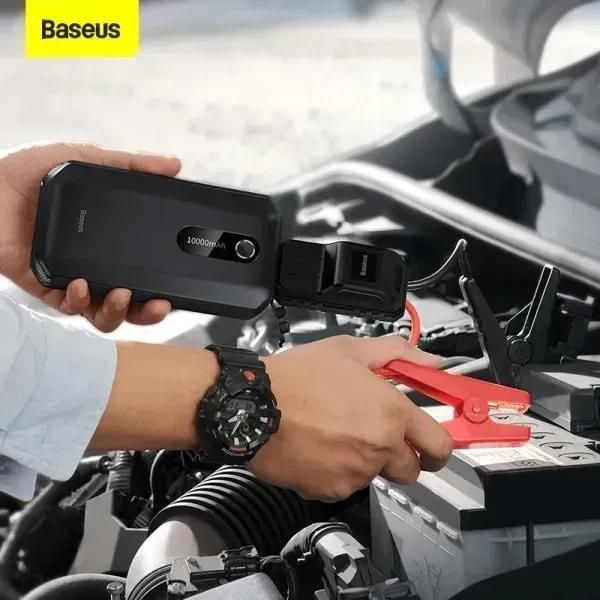 Пускозарядний пристрій Бустер Baseus AIR Car Jump Starter Super Energy 3in1 12V 10000mAh 1000A з функцією Павербанку 5V/3A і LED ліхтарика Чорний ПП-0001 фото