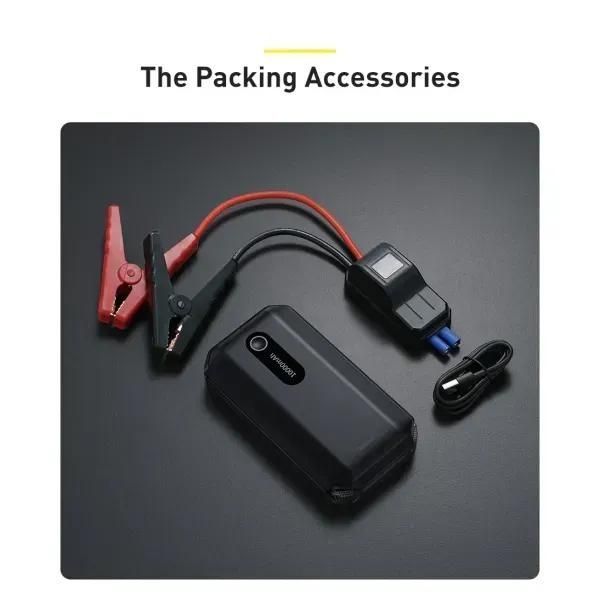 Пускозарядний пристрій Бустер Baseus AIR Car Jump Starter Super Energy 3in1 12V 10000mAh 1000A з функцією Павербанку 5V/3A і LED ліхтарика Чорний ПП-0001 фото