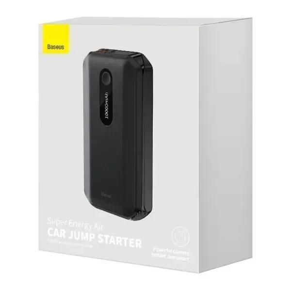 Пускозарядний пристрій Бустер Baseus AIR Car Jump Starter Super Energy 3in1 12V 10000mAh 1000A з функцією Павербанку 5V/3A і LED ліхтарика Чорний ПП-0001 фото