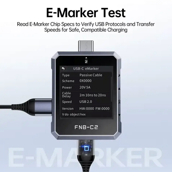 USB-C тестер быстрой зарядки FNIRSI FNB-C2 FN-FNBC2 фото